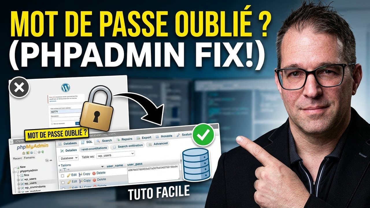 Réinitialiser un mot de passe WordPress oublié avec phpMyAdmin